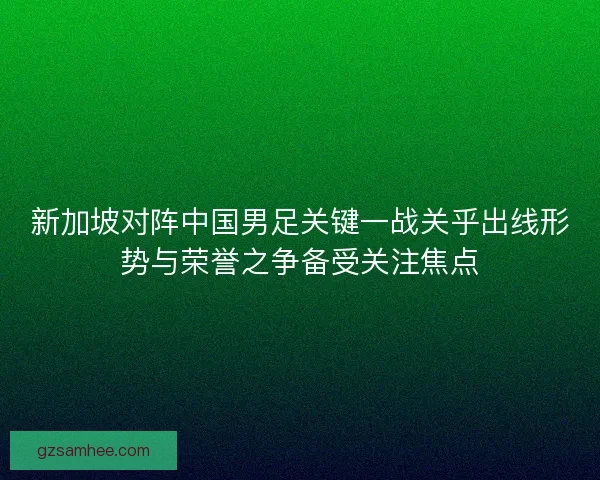 新加坡对阵中国男足关键一战关乎出线形势与荣誉之争备受关注焦点