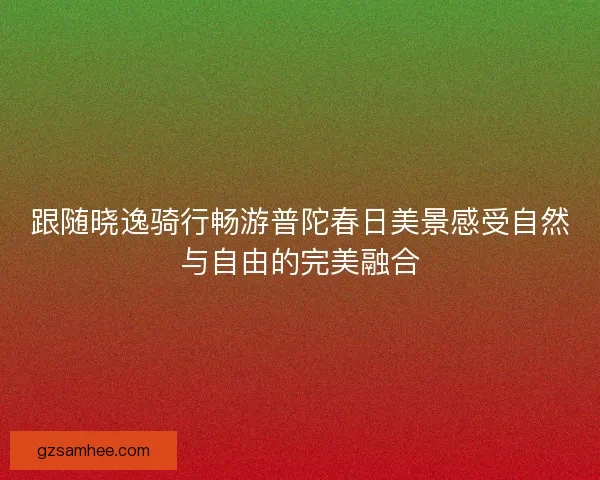 跟随晓逸骑行畅游普陀春日美景感受自然与自由的完美融合