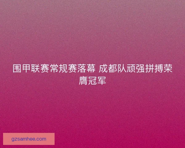 围甲联赛常规赛落幕 成都队顽强拼搏荣膺冠军