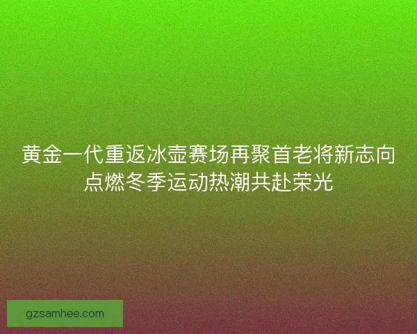 黄金一代重返冰壶赛场再聚首老将新志向点燃冬季运动热潮共赴荣光